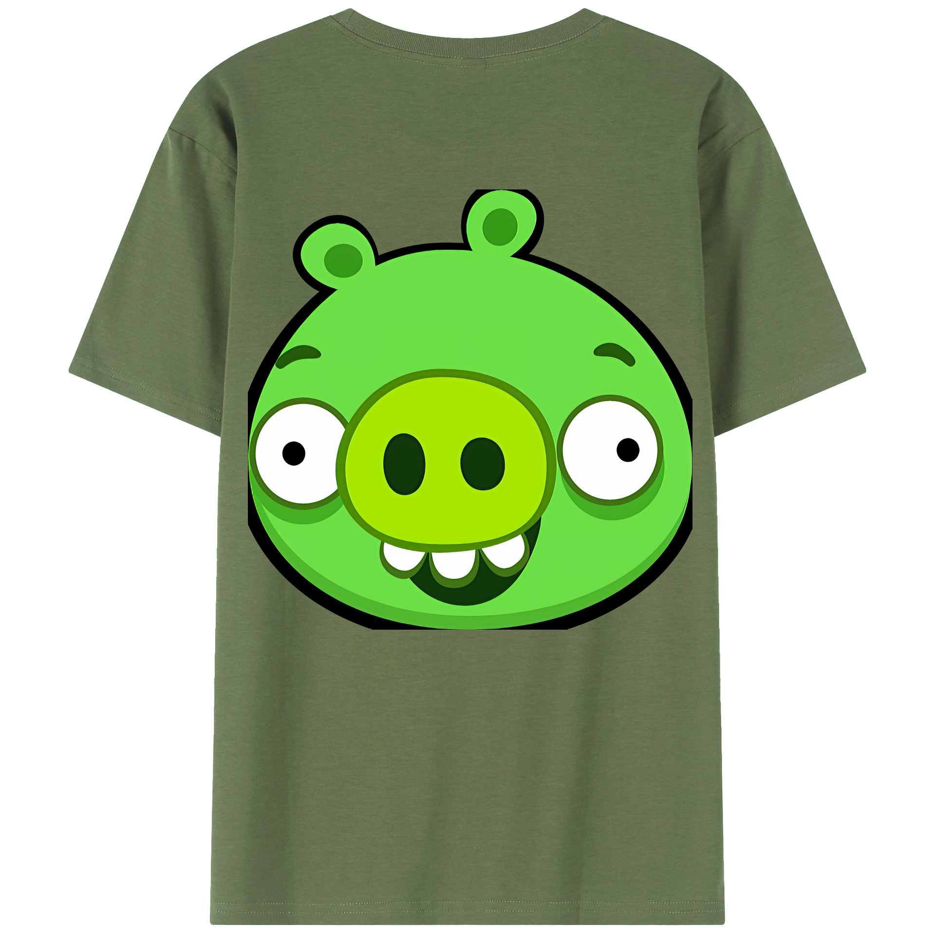 （画像用） Angry Birds アングリーバード 綿100％ メンズ半袖Tシャツ（バックプリント） 通気性